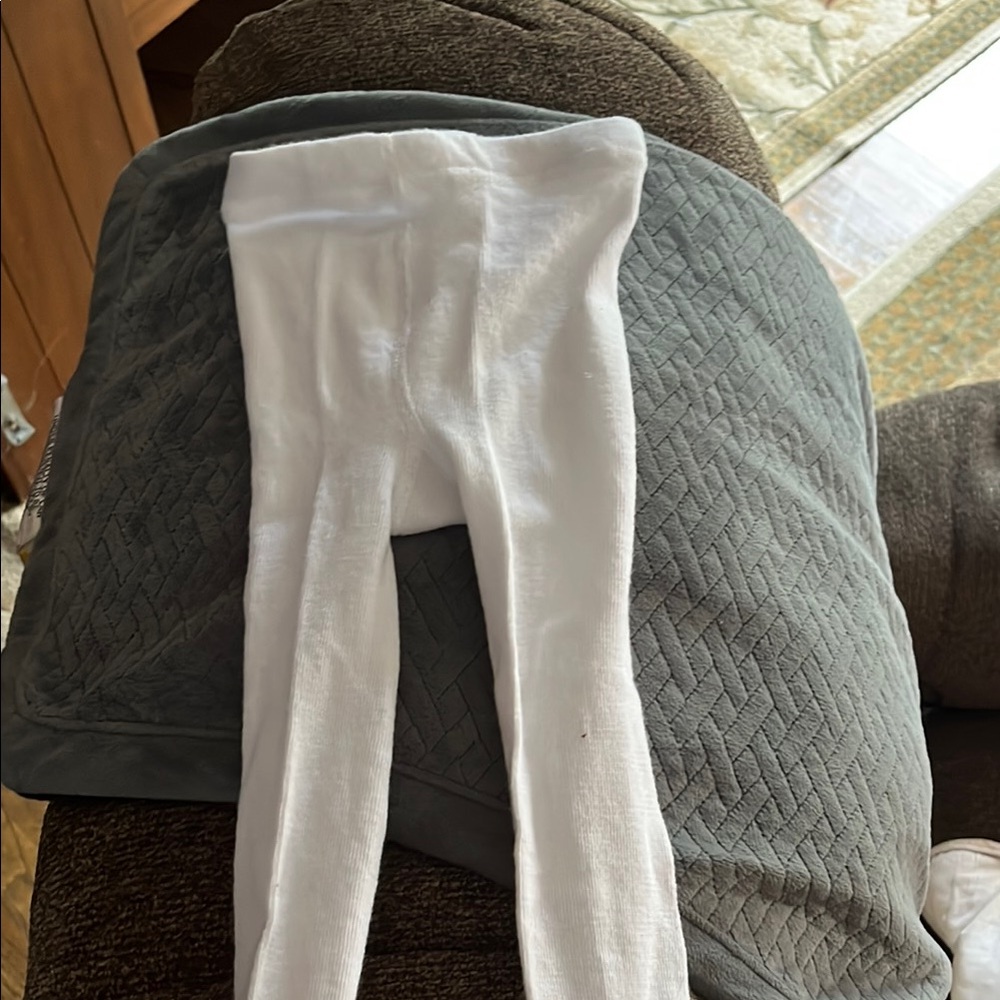 White Stretchy Full-Length Leggings